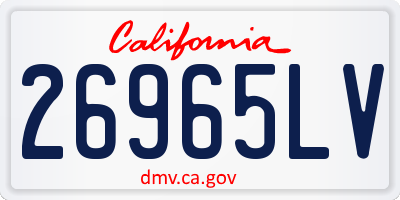 CA license plate 26965LV