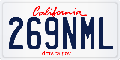 CA license plate 269NML