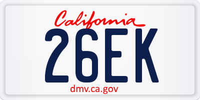 CA license plate 26EK