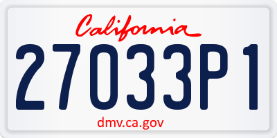 CA license plate 27033P1