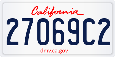 CA license plate 27069C2