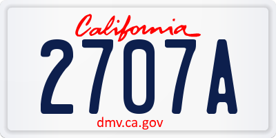 CA license plate 2707A