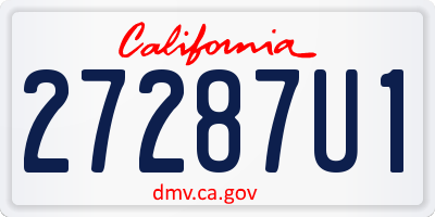 CA license plate 27287U1