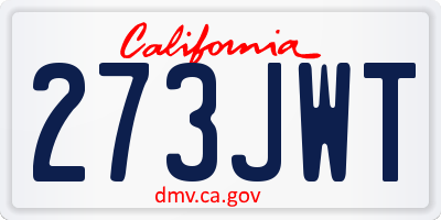 CA license plate 273JWT