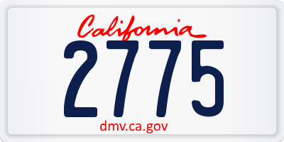 CA license plate 2775