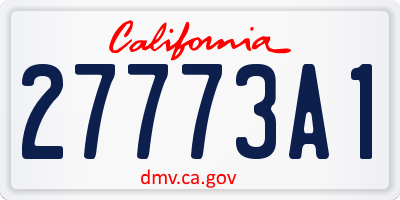 CA license plate 27773A1