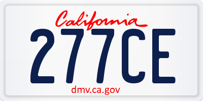 CA license plate 277CE