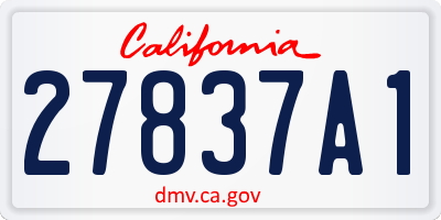 CA license plate 27837A1