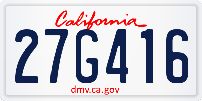 CA license plate 27G416