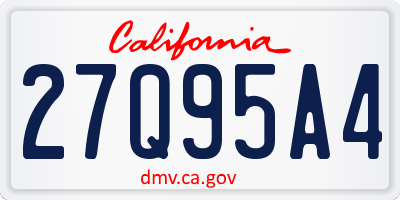 CA license plate 27Q95A4