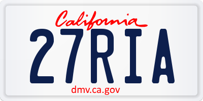 CA license plate 27RIA