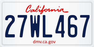 CA license plate 27WL467