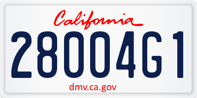 CA license plate 28004G1