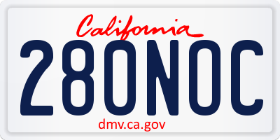 CA license plate 280NOC