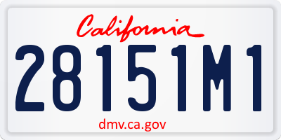 CA license plate 28151M1