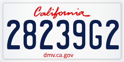 CA license plate 28239G2