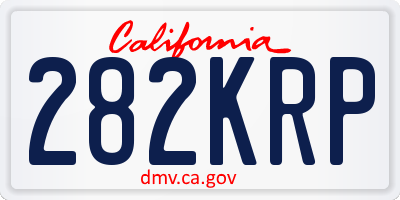 CA license plate 282KRP