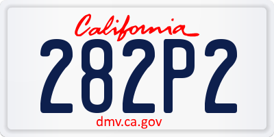 CA license plate 282P2