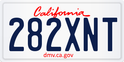 CA license plate 282XNT