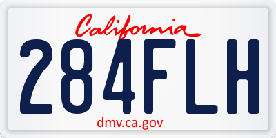 CA license plate 284FLH