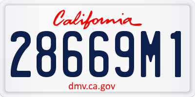 CA license plate 28669M1