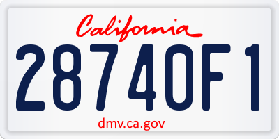 CA license plate 28740F1