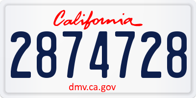 CA license plate 2874728