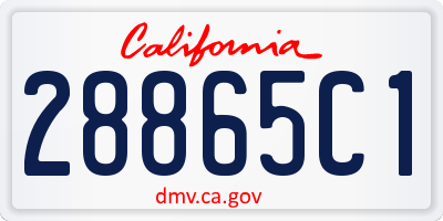 CA license plate 28865C1