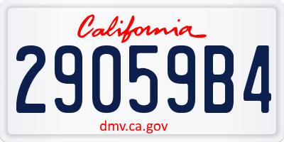 CA license plate 29059B4
