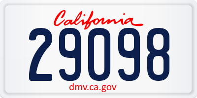 CA license plate 29098