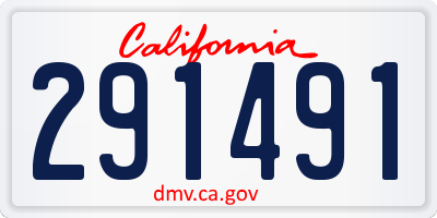 CA license plate 291491