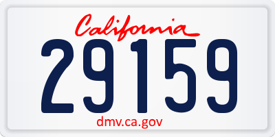 CA license plate 29159