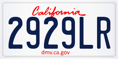 CA license plate 2929LR