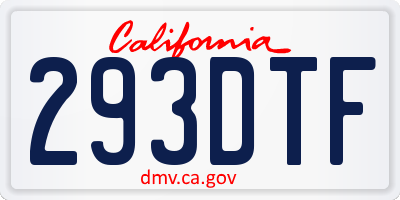 CA license plate 293DTF