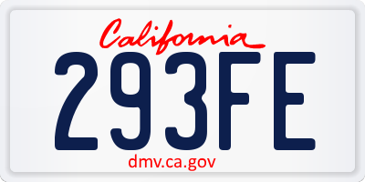 CA license plate 293FE