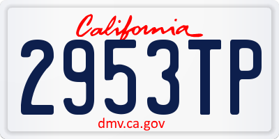 CA license plate 2953TP