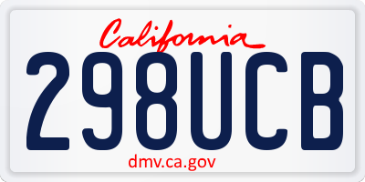 CA license plate 298UCB