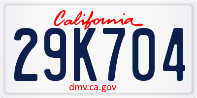 CA license plate 29K704