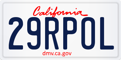 CA license plate 29RPOL