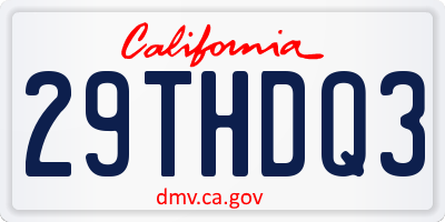 CA license plate 29THDQ3