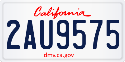 CA license plate 2AU9575