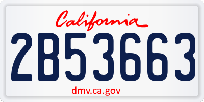 CA license plate 2B53663