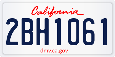 CA license plate 2BH1061