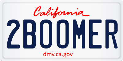 CA license plate 2BOOMER