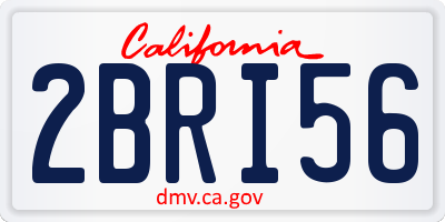 CA license plate 2BRI56