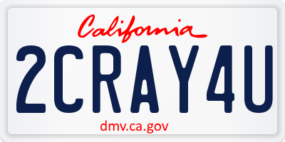 CA license plate 2CRAY4U