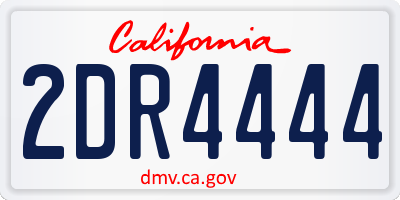 CA license plate 2DR4444