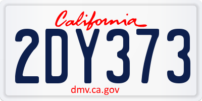 CA license plate 2DY373