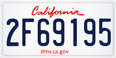 CA license plate 2F69195