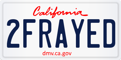 CA license plate 2FRAYED